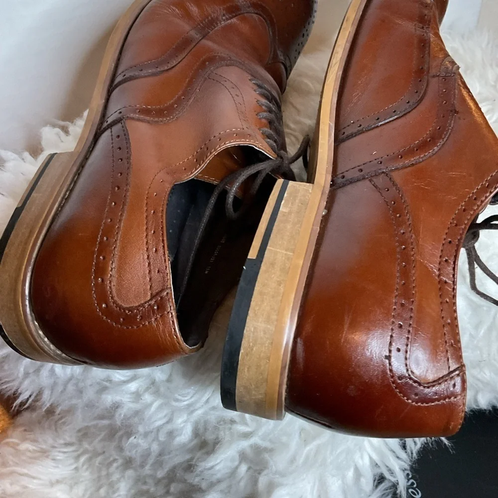 Stacy Adam’s brown leather wing tip Tie up Oxfords 11